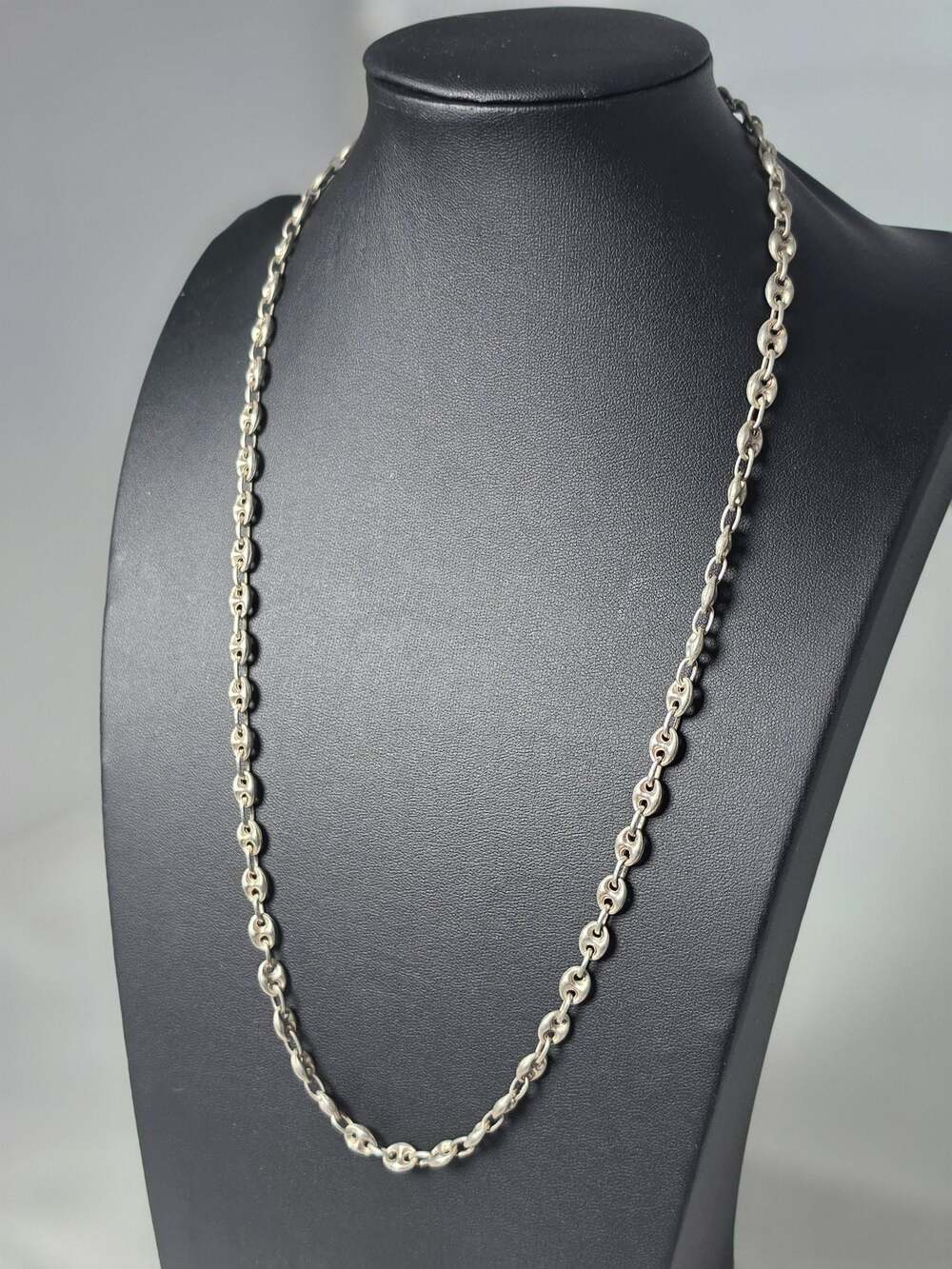 Italian 925 Sterling Silver Puffed Mariner Link Chain Necklace